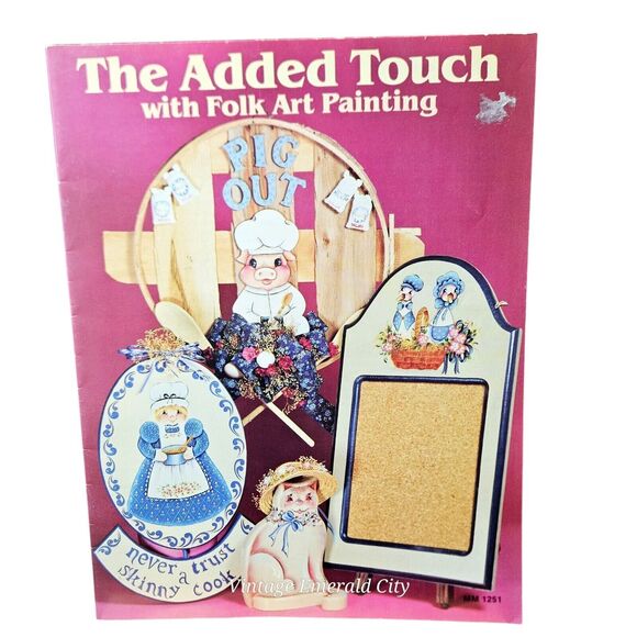 Vtg The Added Touch with Folk Art Painting Judy Mitchell Decorative Tole Booklet - Picture 1 of 8